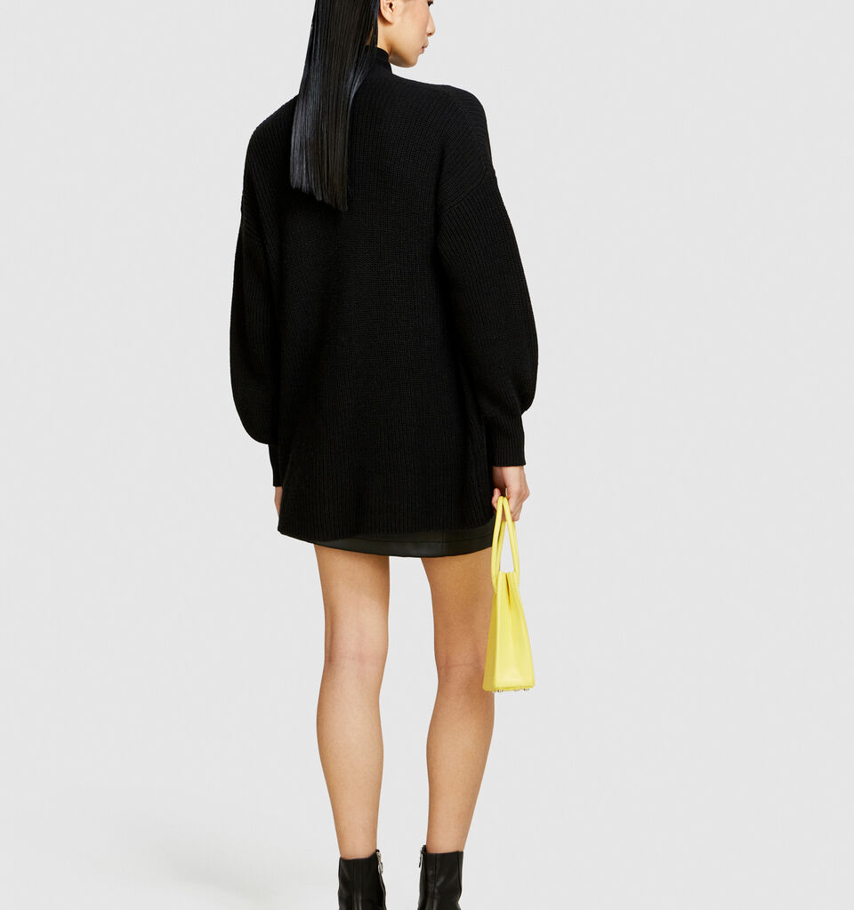 Oversized cardigan - women's cardigans - Black | Sisley image number 3